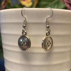 Metal Button Dangling Fashion Style Earrings